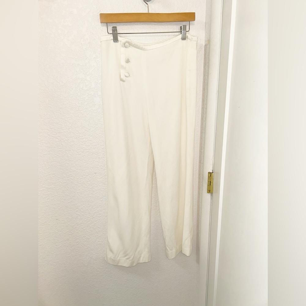 SÉZANE The Wide Leg Partial Sailor Trouser Pant in Off-White SZ: 40 (8)